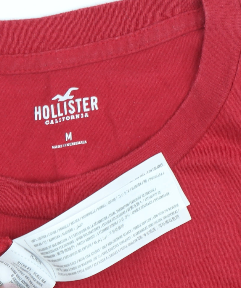 Hollister Men's Red Graphic Print T-Shirt, Size M