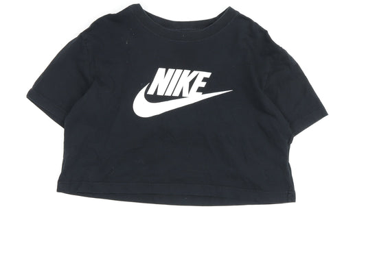 Nike Women's Black Cropped T-Shirt Size S