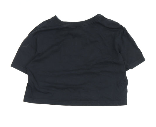Nike Women's Black Cropped T-Shirt Size S
