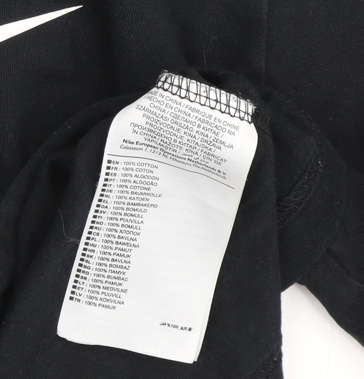 Nike Women's Black Cropped T-Shirt Size S