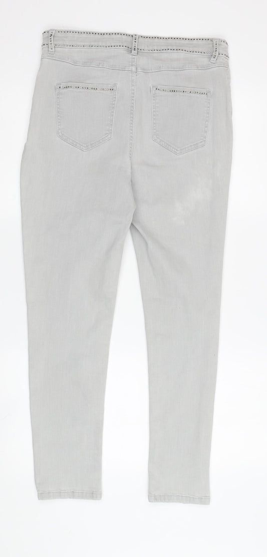 Marks and Spencer Women’s Grey Skinny Studded Jeans Size 12