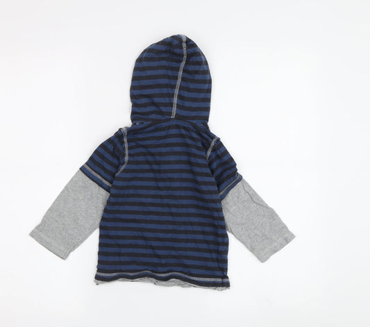 Pumpkin Patch Boys Blue Striped Henley Jumper 24 Months