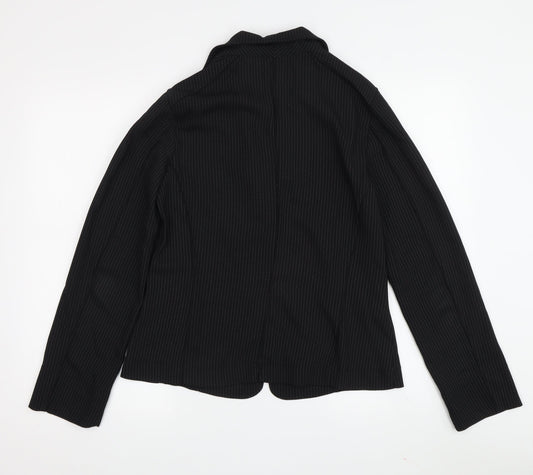 MNG Black Striped Blazer for Women - Size S