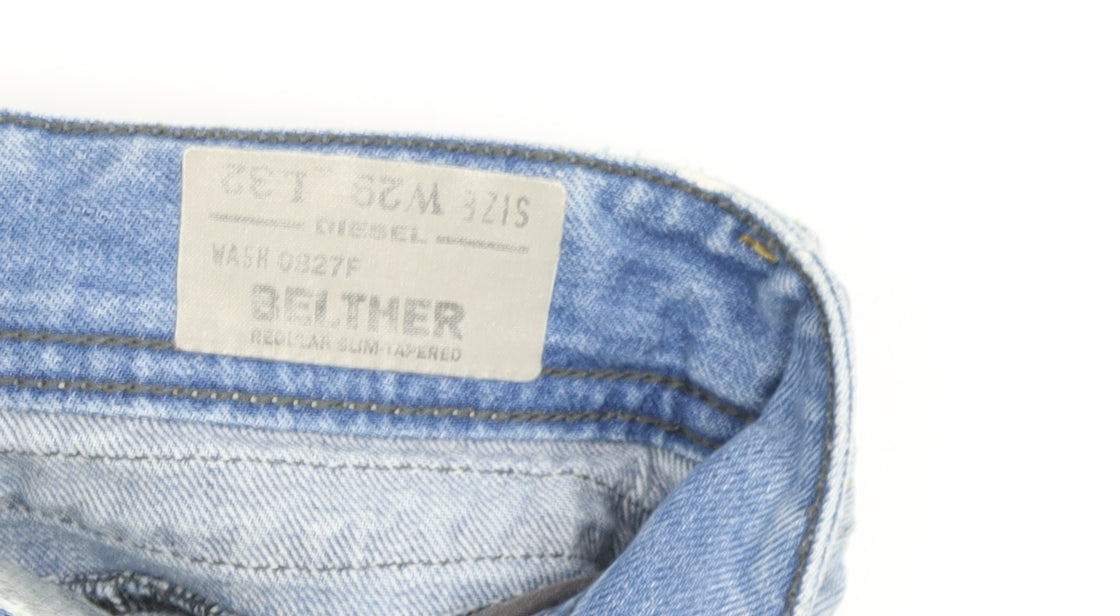 Diesel Belther Men's Blue Tapered Jeans Size 32