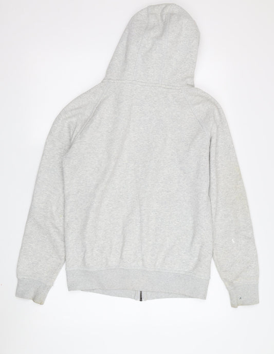 Adidas Grey Unisex Hoodie, Size 12, Full Zip, Casual