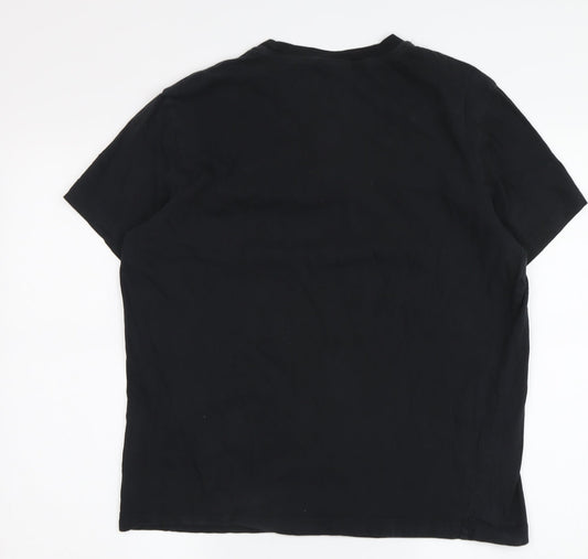 Champion Men's Black Logo T-Shirt Medium
