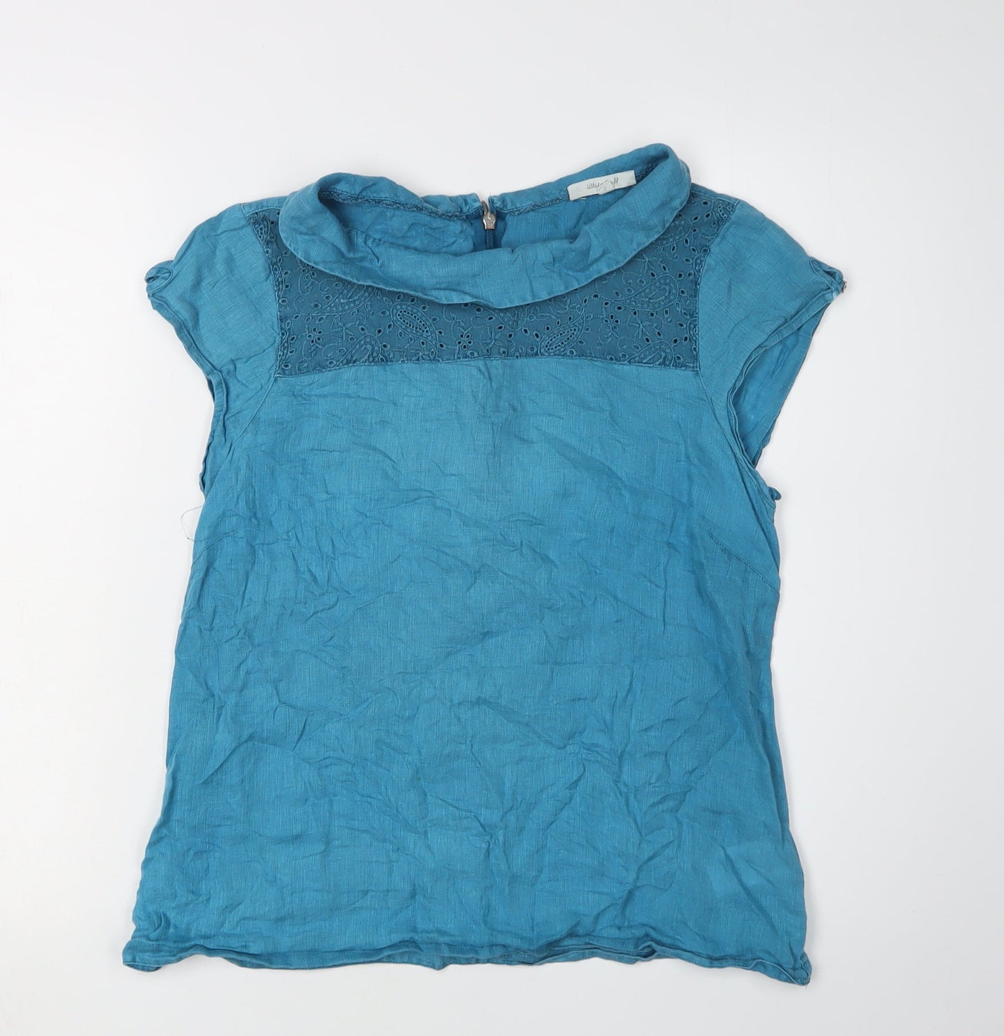 White Stuff Women's Blue Linen Blouse - Size 8 Regular Fit