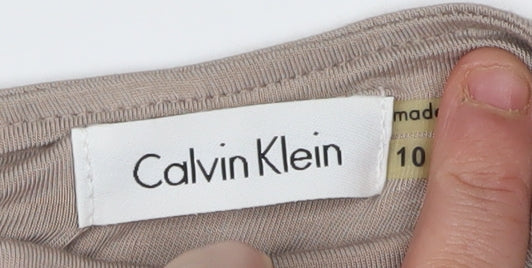 Calvin Klein Women's Beige Maxi Slip Dress, Size 10