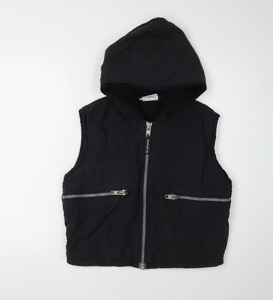 Reebok Black XS Women's Hooded Zip Waistcoat