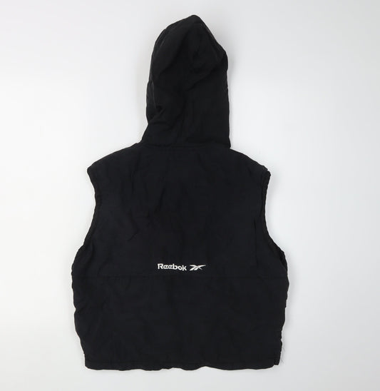 Reebok Black XS Women's Hooded Zip Waistcoat