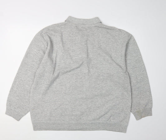 C&A Men's Grey Henley Sweatshirt L, Collared, Stylish