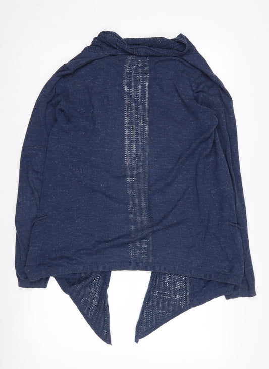 Fat Face Women's Blue Open-Knit Cardigan Size 10