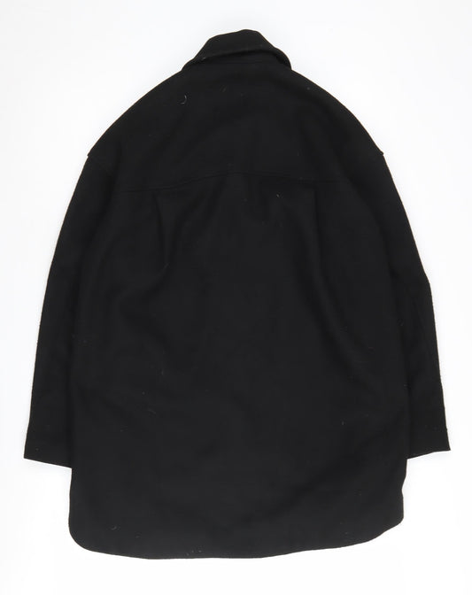 H&M Women's Black Overcoat XS Regular Fit