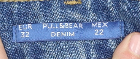 Pull & Bear Women's Blue Sequin Mom Jeans Size 4