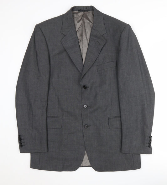 Mens 40 Chest Regular Austin Reed Grey Three-Button Suit Jacket