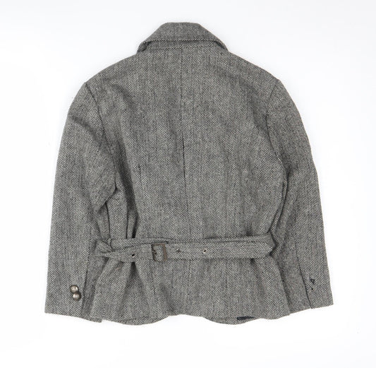 Lime Women's Grey Herringbone Blazer UK 8