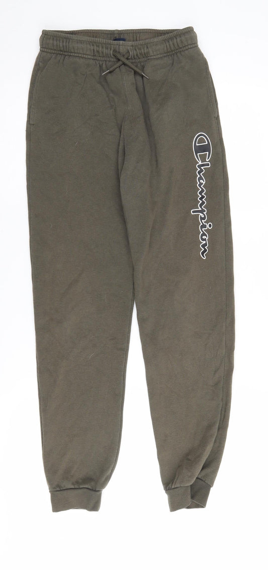 Additional front view of Champion boys’ green jogger xl - perfect activewear trousers