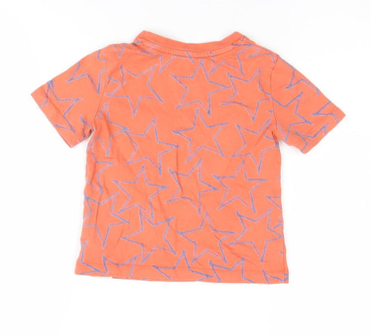 GAP Boys Orange Star Graphic T-Shirt, Size 3 Years, Crew Neck, Cotton