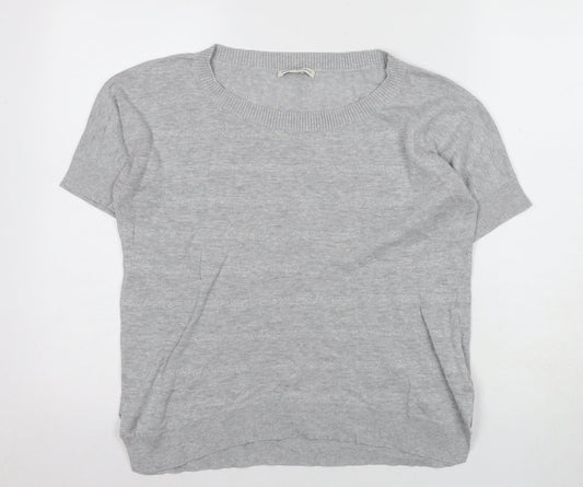 Womens UK Size S Banana Republic Grey Cotton Blend T-Shirt
