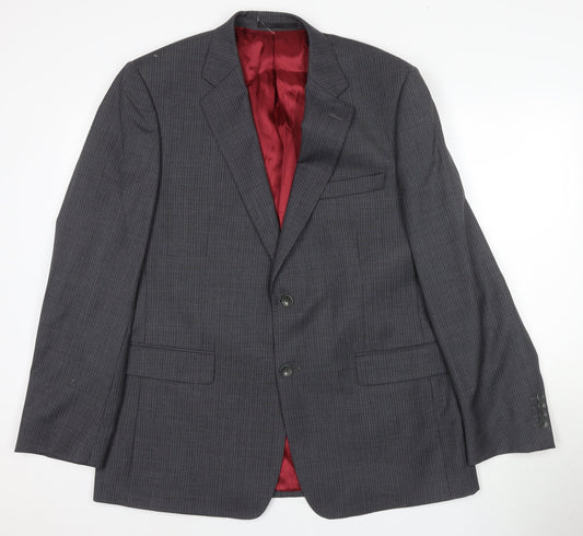 Magee Men's Grey Blazer, Size 42R, Wool, Two-Button
