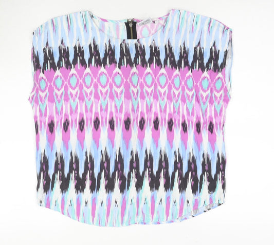 Womens UK Size 10 Animal Multicoloured Viscose Blouse