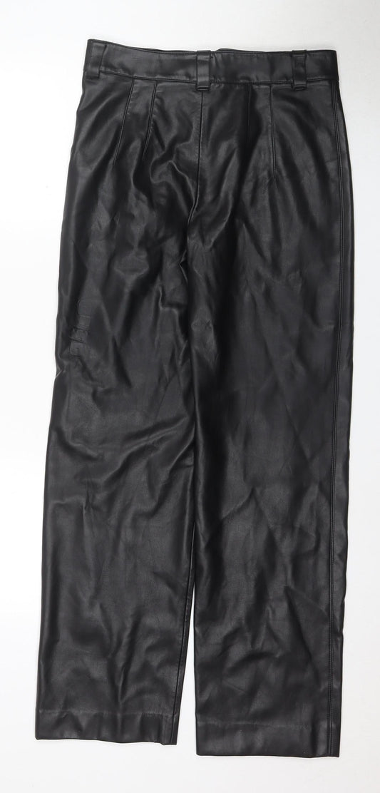 Zara Women’s Black Straight Trousers - M, Stylish Casual Wear