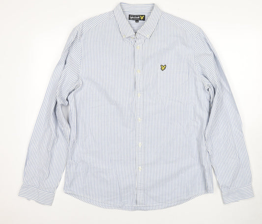 Lyle & Scott Men's Blue Striped Dress Shirt XL