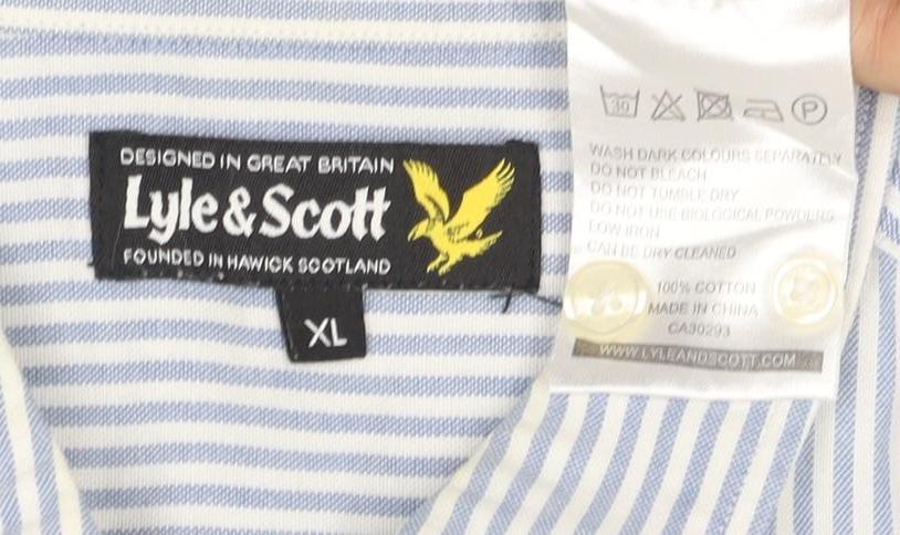 Lyle & Scott Men's Blue Striped Dress Shirt XL