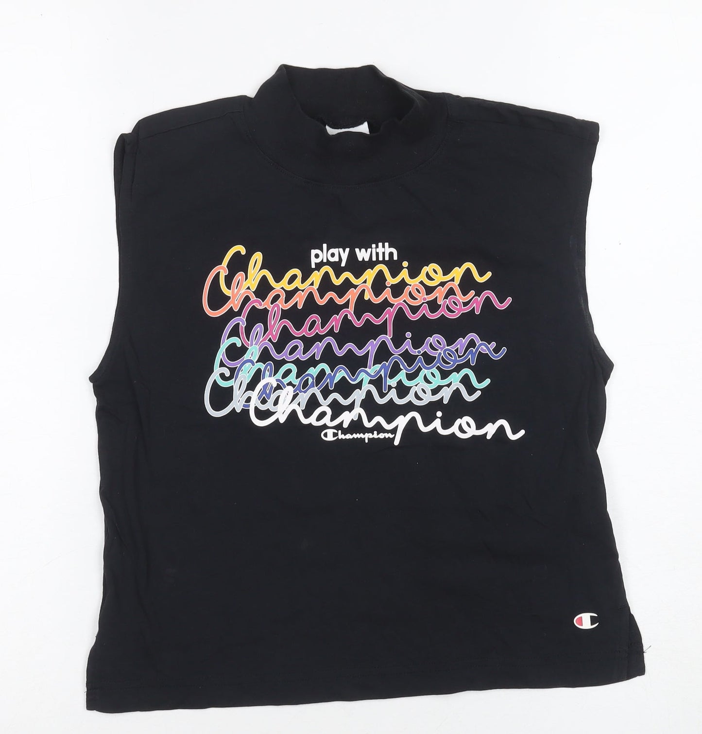 Champion Black Unisex Tank S - Mock Neck Jersey Basic
