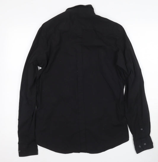 DKNY Men's Black Dress Shirt S, Business Long Sleeve