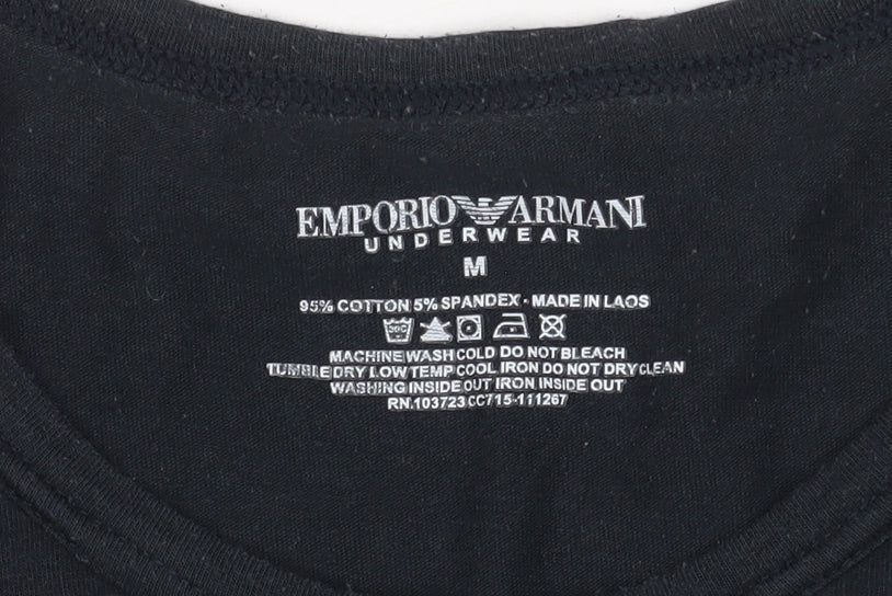 Emporio Armani Men's Black Logo T-Shirt Medium