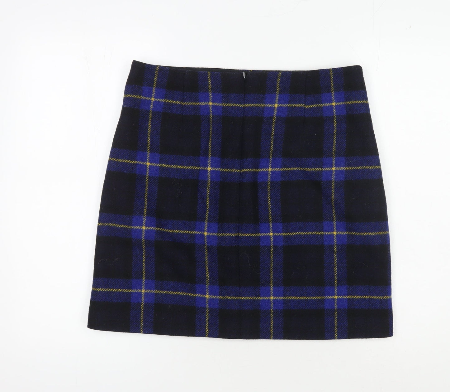 Hobbs Women's Blue Plaid Short Pencil Skirt Size 12
