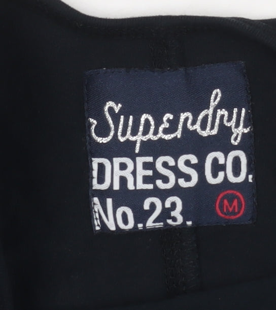 Superdry Women's Black Bodycon Lace Sleeve Dress M