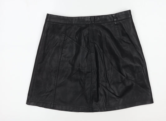 New Look Women's Black Knee Length Pencil Skirt Size 12