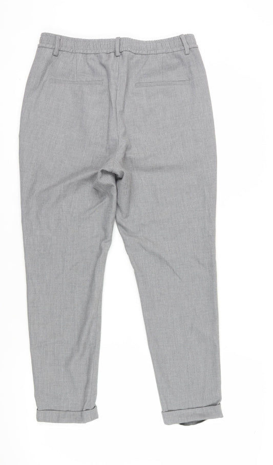 Zara Women's Grey Classic Trousers Size M, Elastic Waist