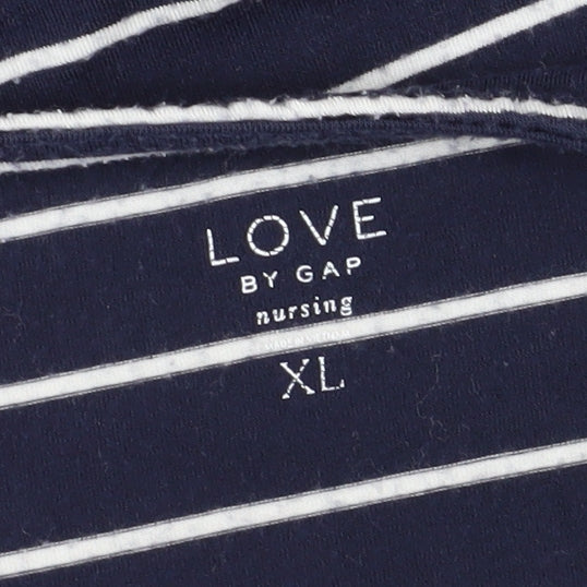 Gap Women's Blue Striped T-Shirt, XL - Great for Nursing