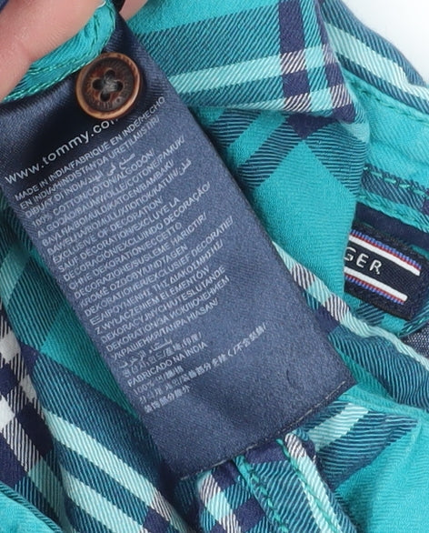 Tommy Hilfiger Boys Blue Plaid Button-Up Shirt 2-3 Years