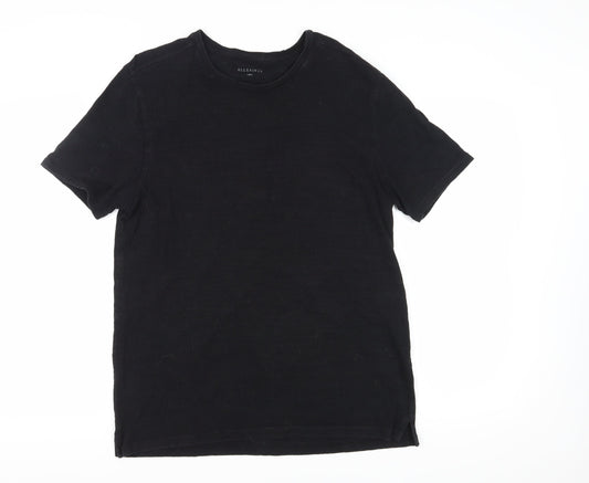 AllSaints Men's Black Cotton Modal Crew Neck T-Shirt L