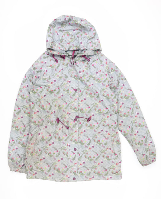 Trespass Women's Grey Floral Rain Coat Size M
