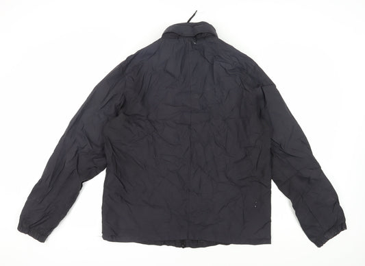 Urban Spirit Men's Black Nylon Jacket, Size L, Full Zip