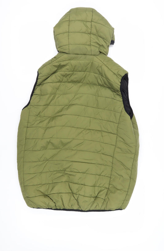 D/Struct Men's Green Puffer Jacket, L, Hooded & Lightweight