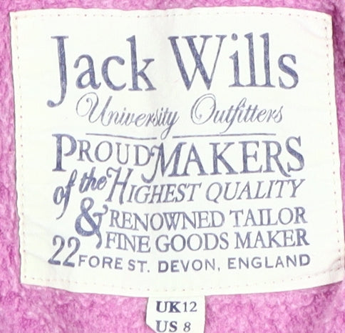 Jack Wills Women's Purple Full Zip Hoodie Size 12