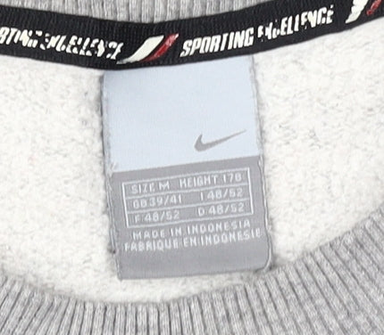 Nike Men's Grey Logo Pullover Sweatshirt, Size M