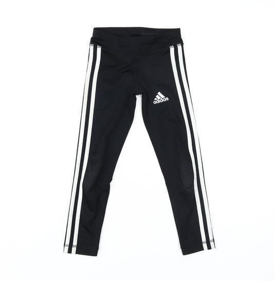 Adidas Girls Black Leggings - Size 5-6 Years, Activewear
