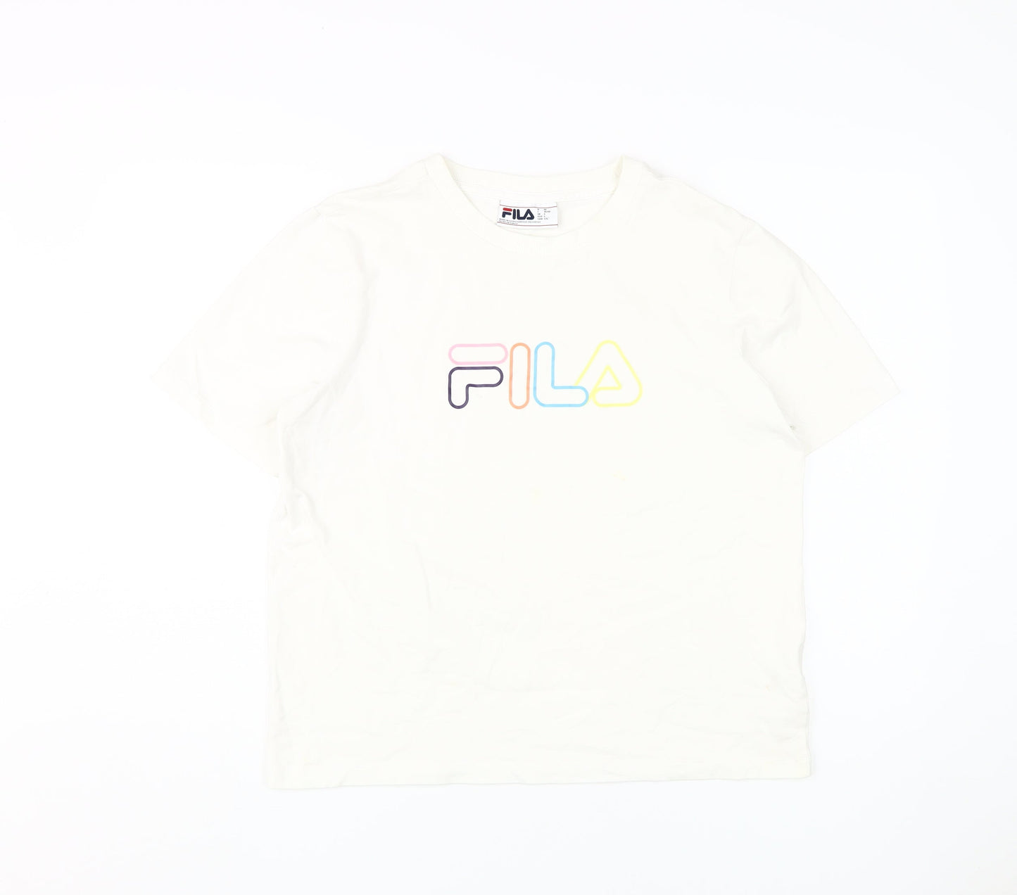 Fila Women's White T-Shirt, L, Casual Spring/Summer Look