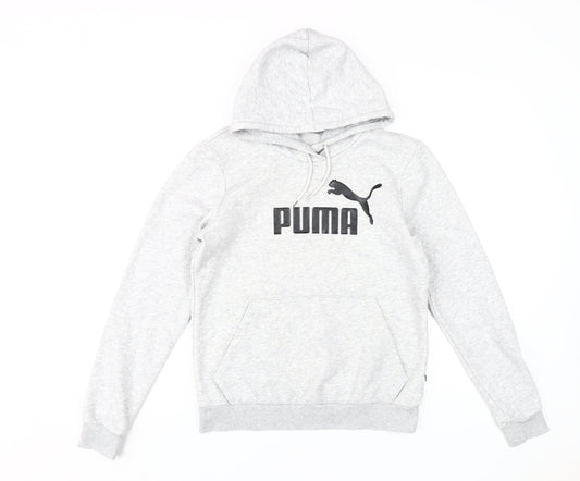 Puma Women's Grey Pullover Hoodie Size 12 with Logo Accents