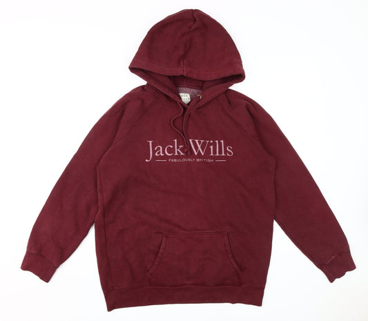 Jack Wills Women's Red Pullover Hoodie Size 12