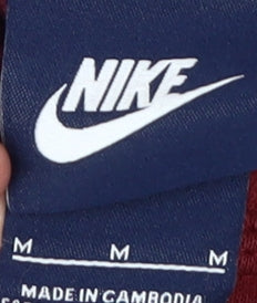 Nike Men's Red Pullover Hoodie M with Logo Accents