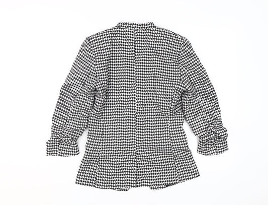 H&M Women's Black & White Check Blazer Size 6