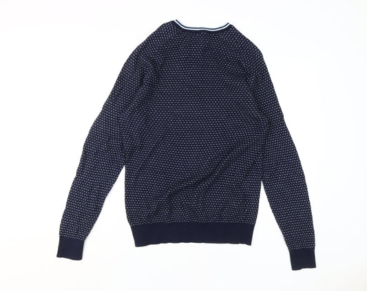 Penguin Men's Blue Crew Neck Pullover Jumper, Size M